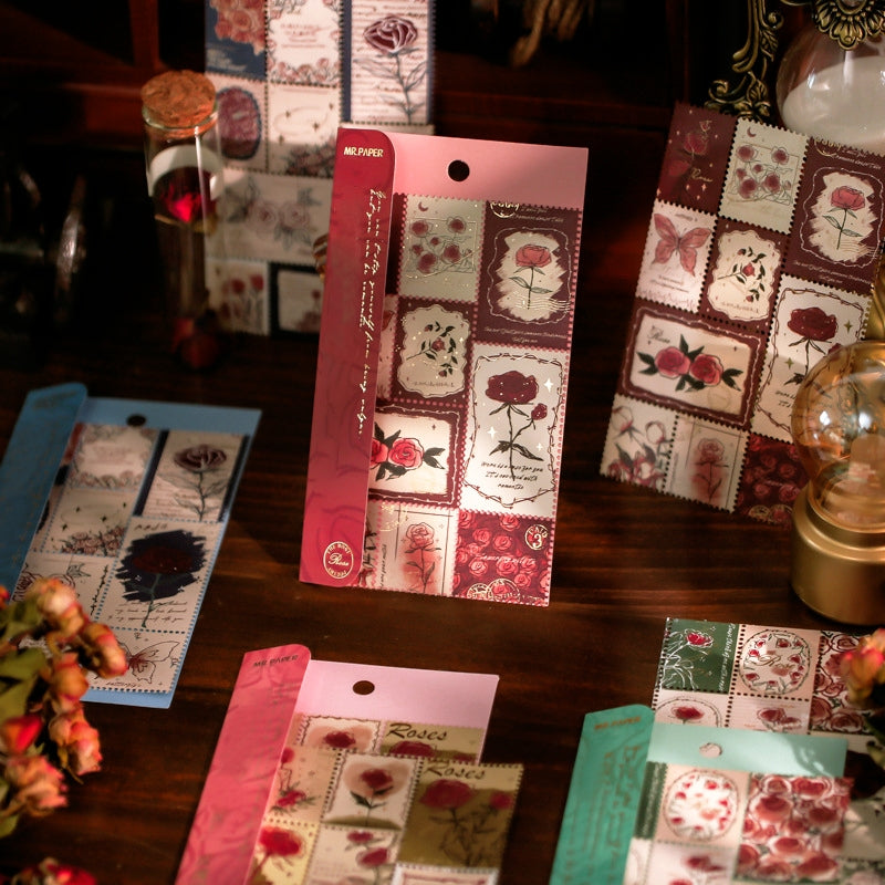 Rose Stamp Decorative Sticker -34