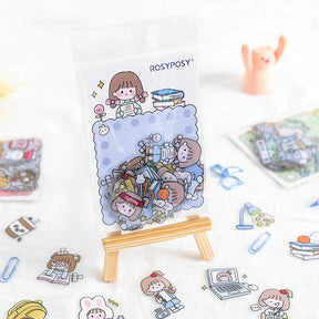 RosyPosy Cute Explosion Cartoon Rabbit Girl PET Sticker Pack b