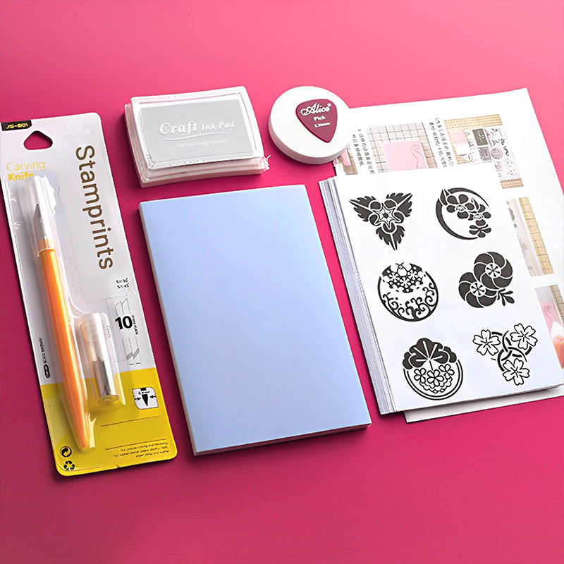 Rubber Stamp Beginner Handmade DIY Complete Material Package b