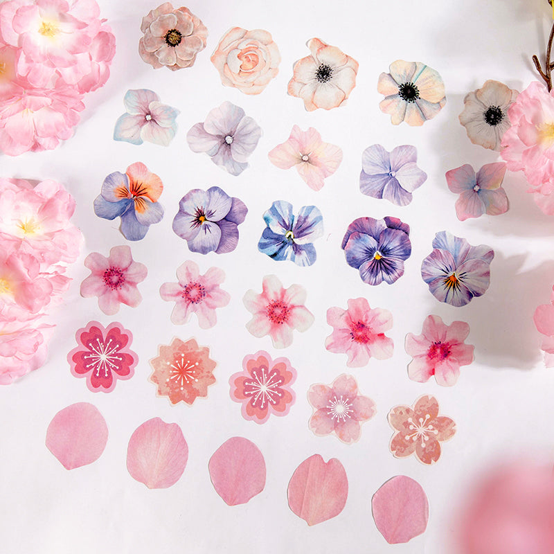Sakura Blossom Floral Collage Washi Roll Sticker b5