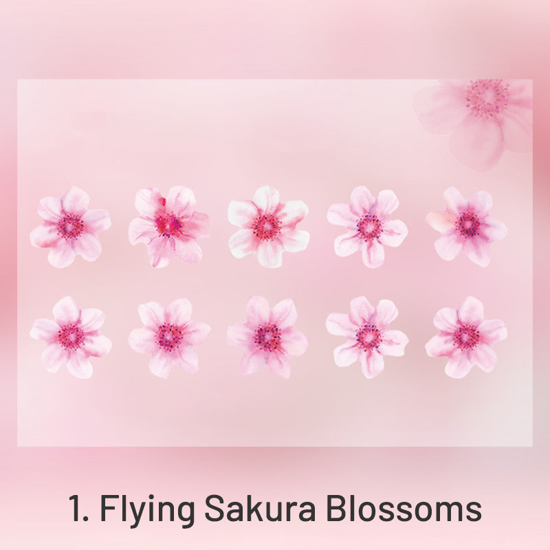 Sakura Blossom Floral Collage Washi Roll Sticker sku-1