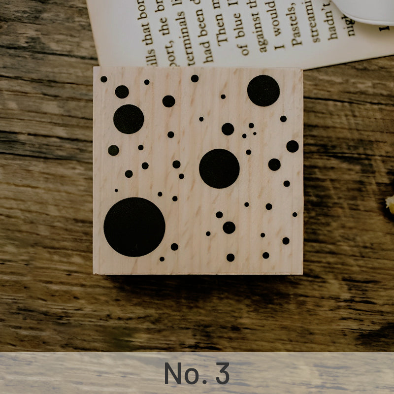 Simple Basic Circle Dot Wooden Rubber Stamp sku-3