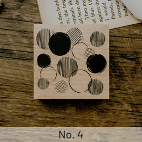 Simple Basic Circle Dot Wooden Rubber Stamp sku-4