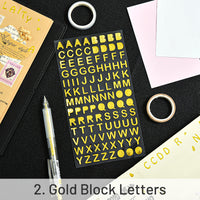 2. Gold Block Letters