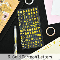 3. Gold Cartoon Letters