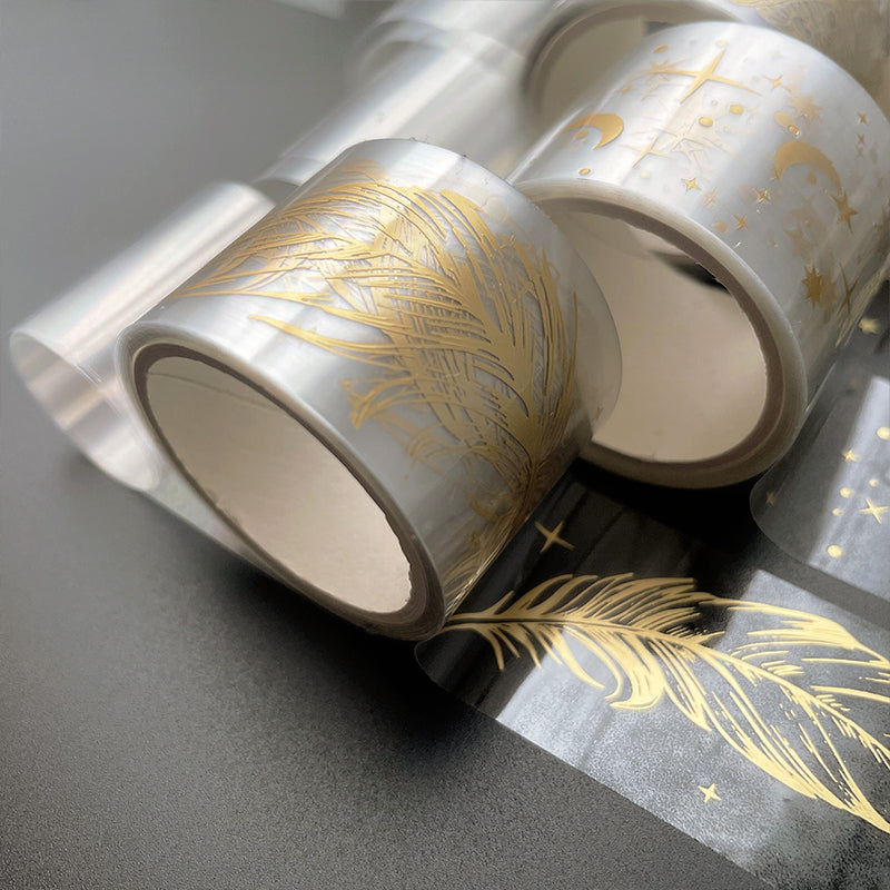 Simple Elegant Butterfly Feather Transparent PET Tape c1