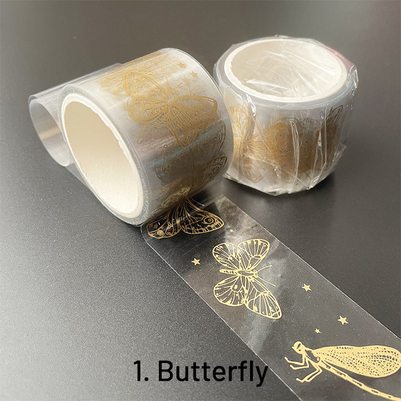 Simple Elegant Butterfly Feather Transparent PET Tape sku-1