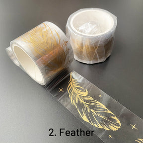 Simple Elegant Butterfly Feather Transparent PET Tape sku-2