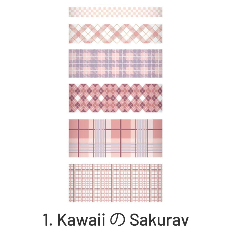 Simple Fashion Plaid Washi Tape Set sku-1