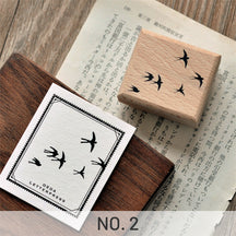 Simple Flying Swallow Wooden Rubber Stamp sku-2