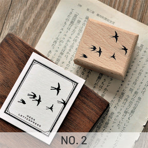 Simple Flying Swallow Wooden Rubber Stamp sku-2
