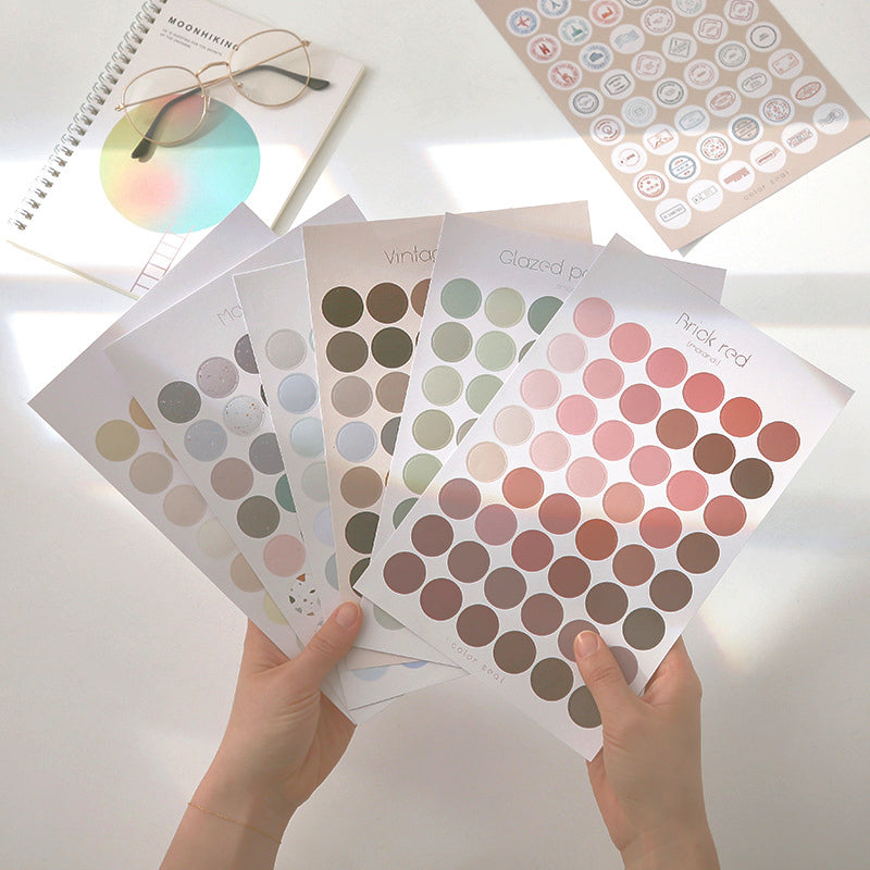 Simple Morandi Polka Dot Multifunctional Marker Decorative Sticker a