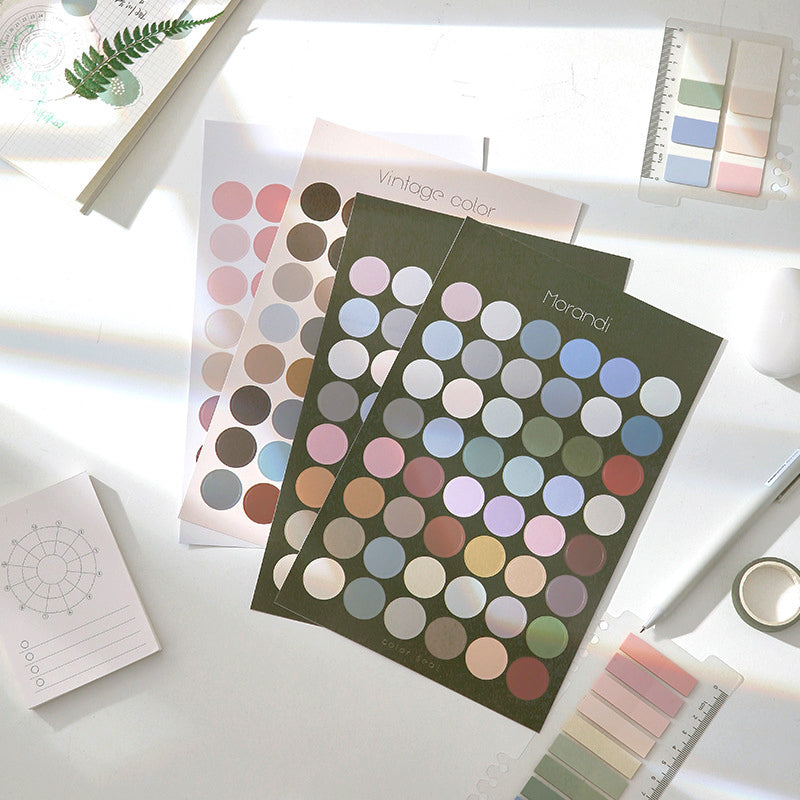 Simple Morandi Polka Dot Multifunctional Marker Decorative Sticker b2