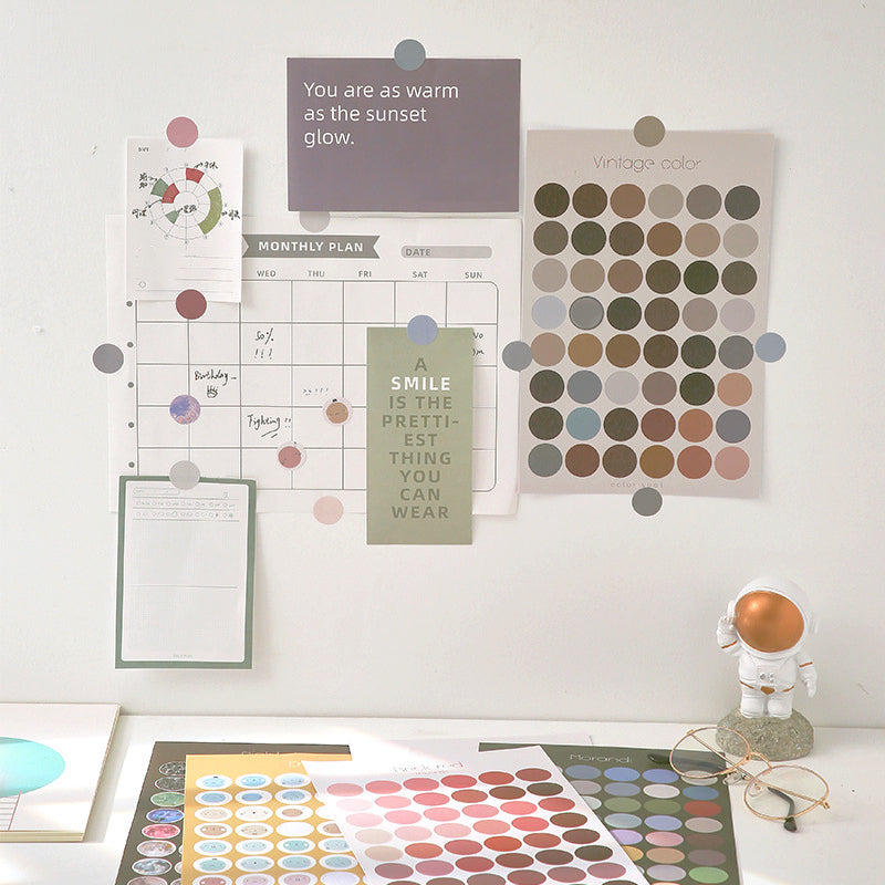 Simple Morandi Polka Dot Multifunctional Marker Decorative Sticker b3
