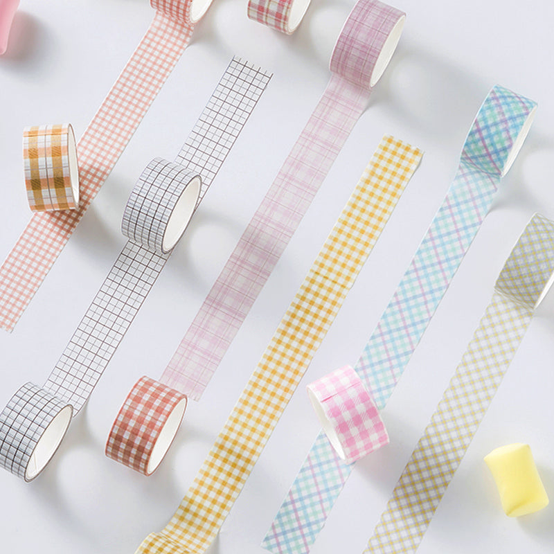 Simple Pastel Plaid Grid Washi Tape Set b3