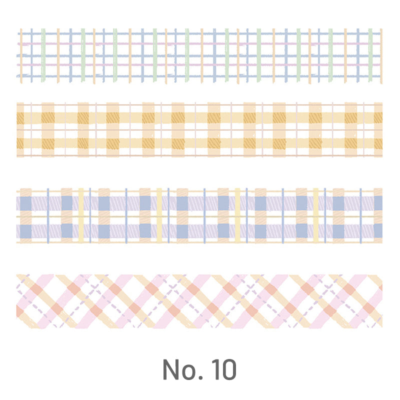 Simple Pastel Plaid Grid Washi Tape Set sku-10