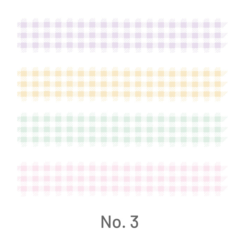 Simple Pastel Plaid Grid Washi Tape Set