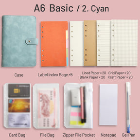 Simple Planet Magnetic Clasp Pocket Loose-Leaf Notebook A6 A7 Multi-Purpose Journal 14