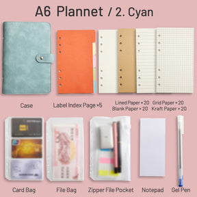 Simple Planet Magnetic Clasp Pocket Loose-Leaf Notebook A6 A7 Multi-Purpose Journal 20