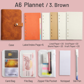 Simple Planet Magnetic Clasp Pocket Loose-Leaf Notebook A6 A7 Multi-Purpose Journal 21