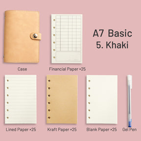 Simple Planet Magnetic Clasp Pocket Loose-Leaf Notebook A6 A7 Multi-Purpose Journal 5
