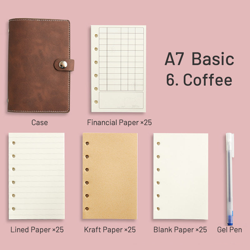 Simple Planet Magnetic Clasp Pocket Loose-Leaf Notebook A6 A7 Multi-Purpose Journal 6