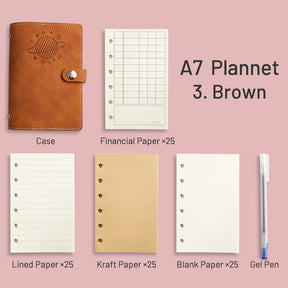 Simple Planet Magnetic Clasp Pocket Loose-Leaf Notebook A6 A7 Multi-Purpose Journal 9