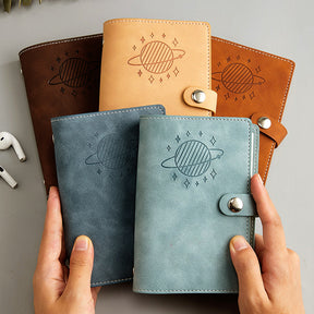 Simple Planet Magnetic Clasp Pocket Loose-Leaf Notebook A6 A7 Multi-Purpose Journal b1-原