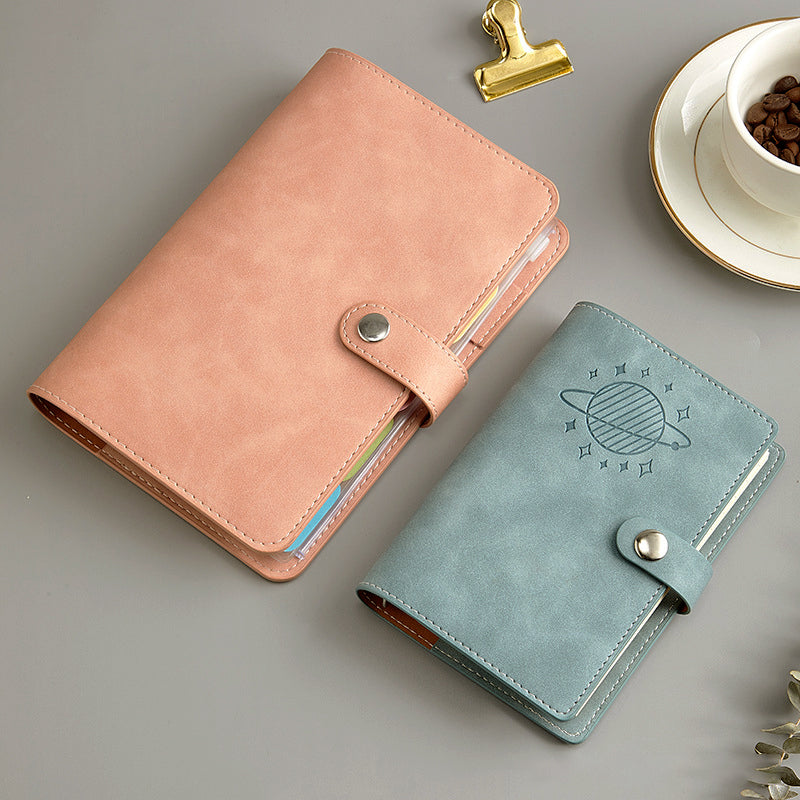 Simple Planet Magnetic Clasp Pocket Loose-Leaf Notebook A6 A7 Multi-Purpose Journal b4