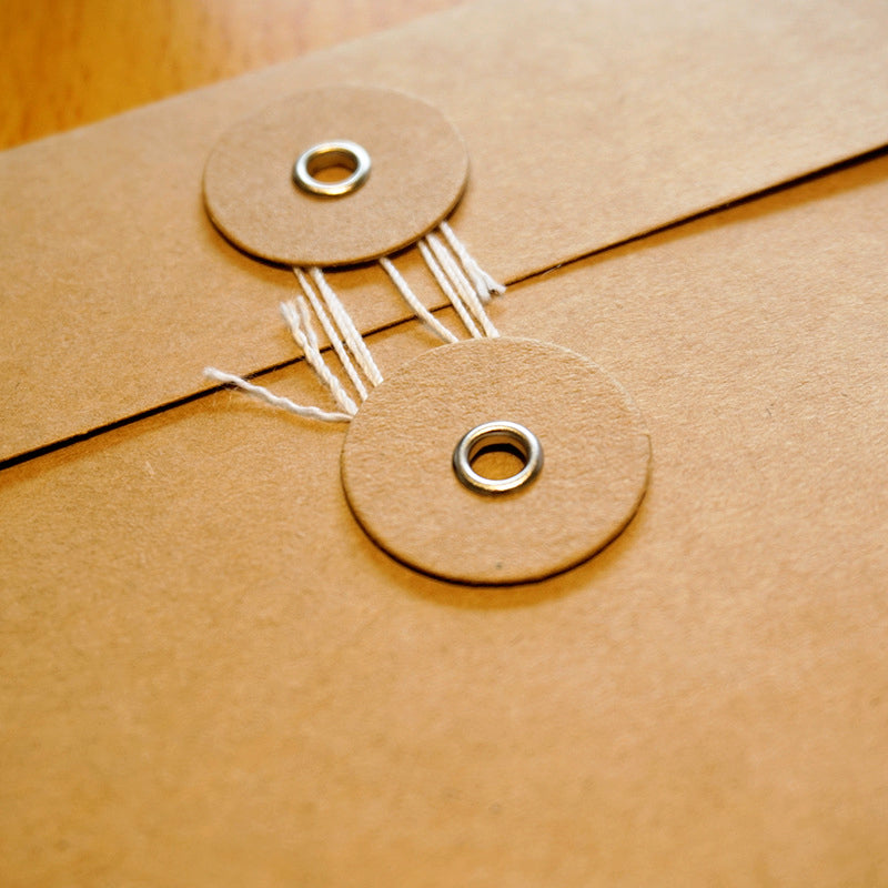 Simple Retro String Tie Kraft Envelope File Folder c