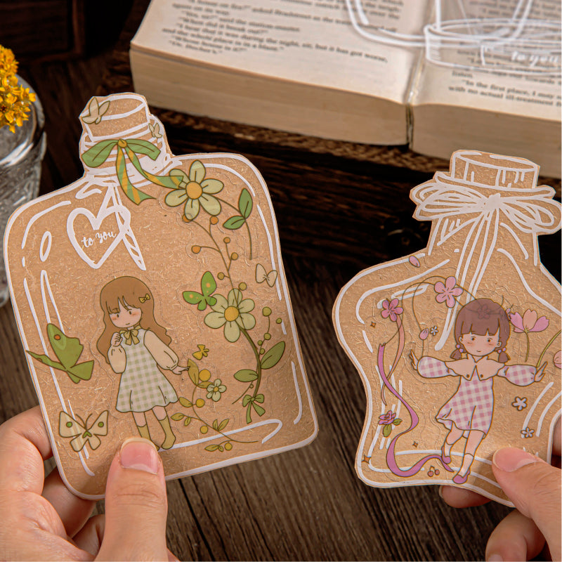 Simple Transparent Bottle PET Sticker b1