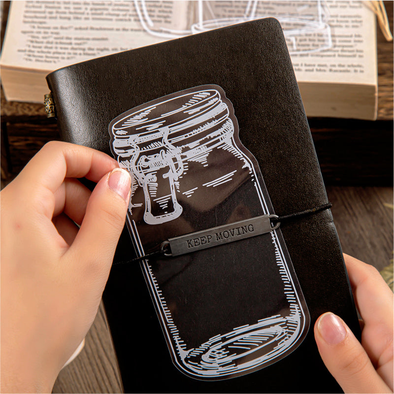 Simple Transparent Bottle PET Sticker c1