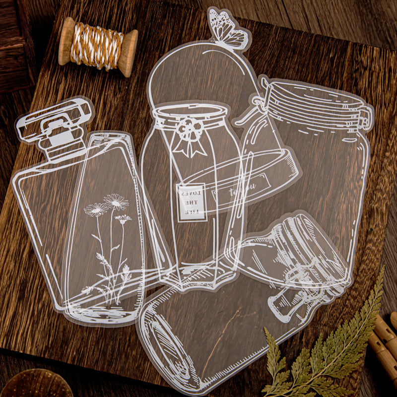 Simple Transparent Bottle PET Sticker c2