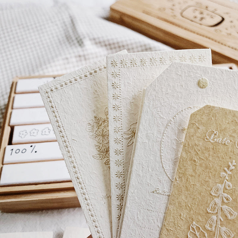 Simple White Embossed Hang Tag Journal Material Pack c4