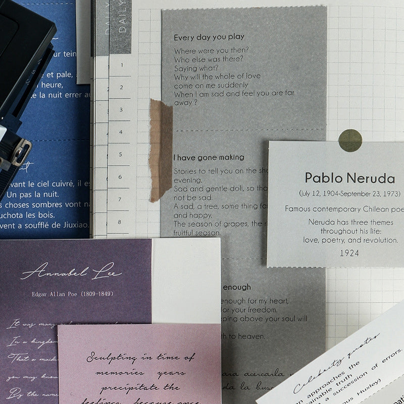 Slow Poetry Journal Note Paper Pack | Artistic Writing Stationery ...