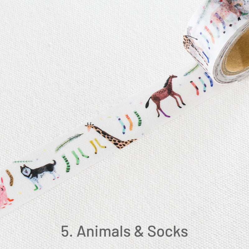 AIUEO Cartoon Animal Plant Fashion People Washi Tape6