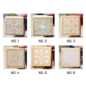 Square Vintage Pattern Rubber Stamp sku