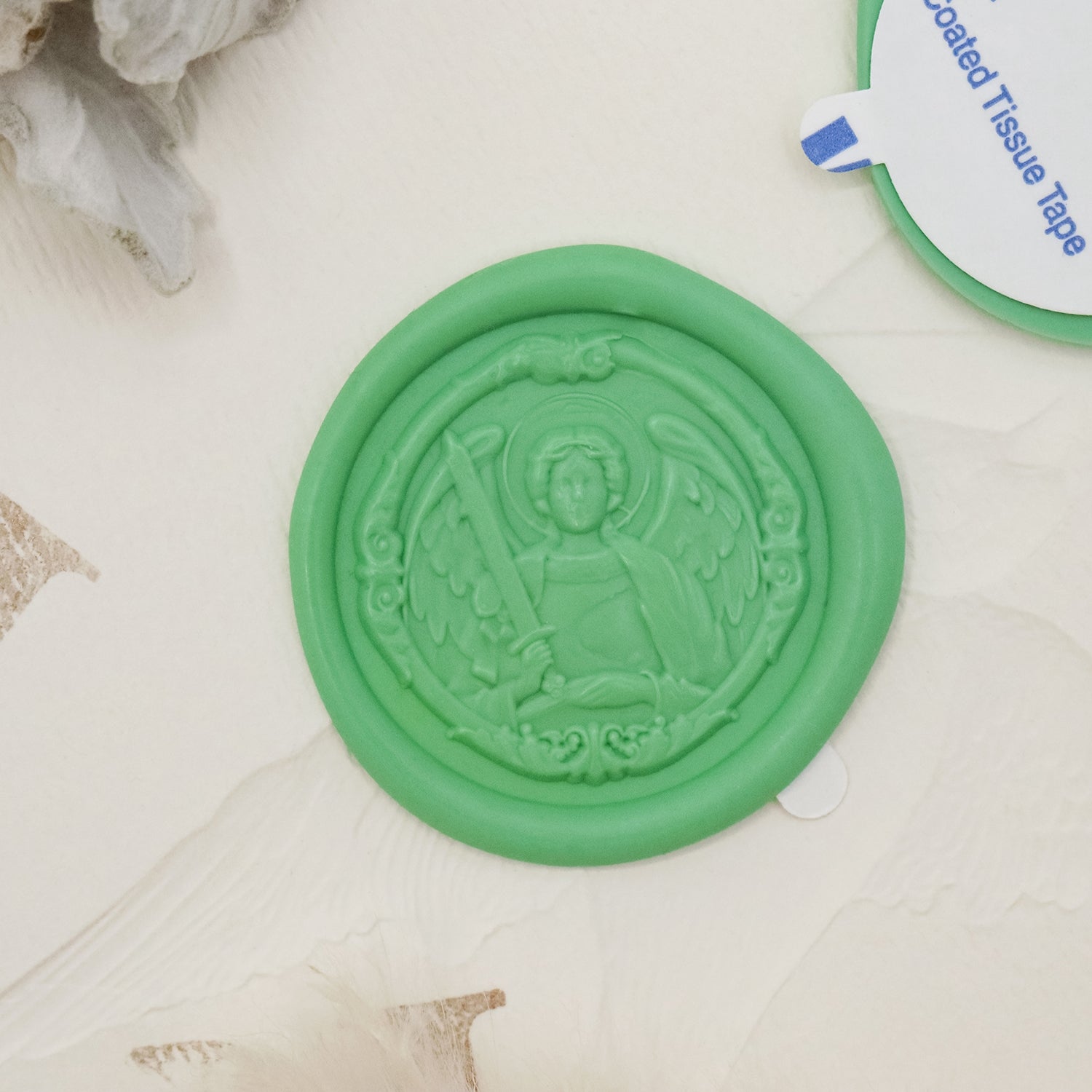 Stamprints 3D Relief Archangel Michael Self-adhesive Wax Seal Stickers 1