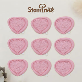 Stamprints 3D Relief Heart Shaped Self-adhesive Wax Seal Stickers 2