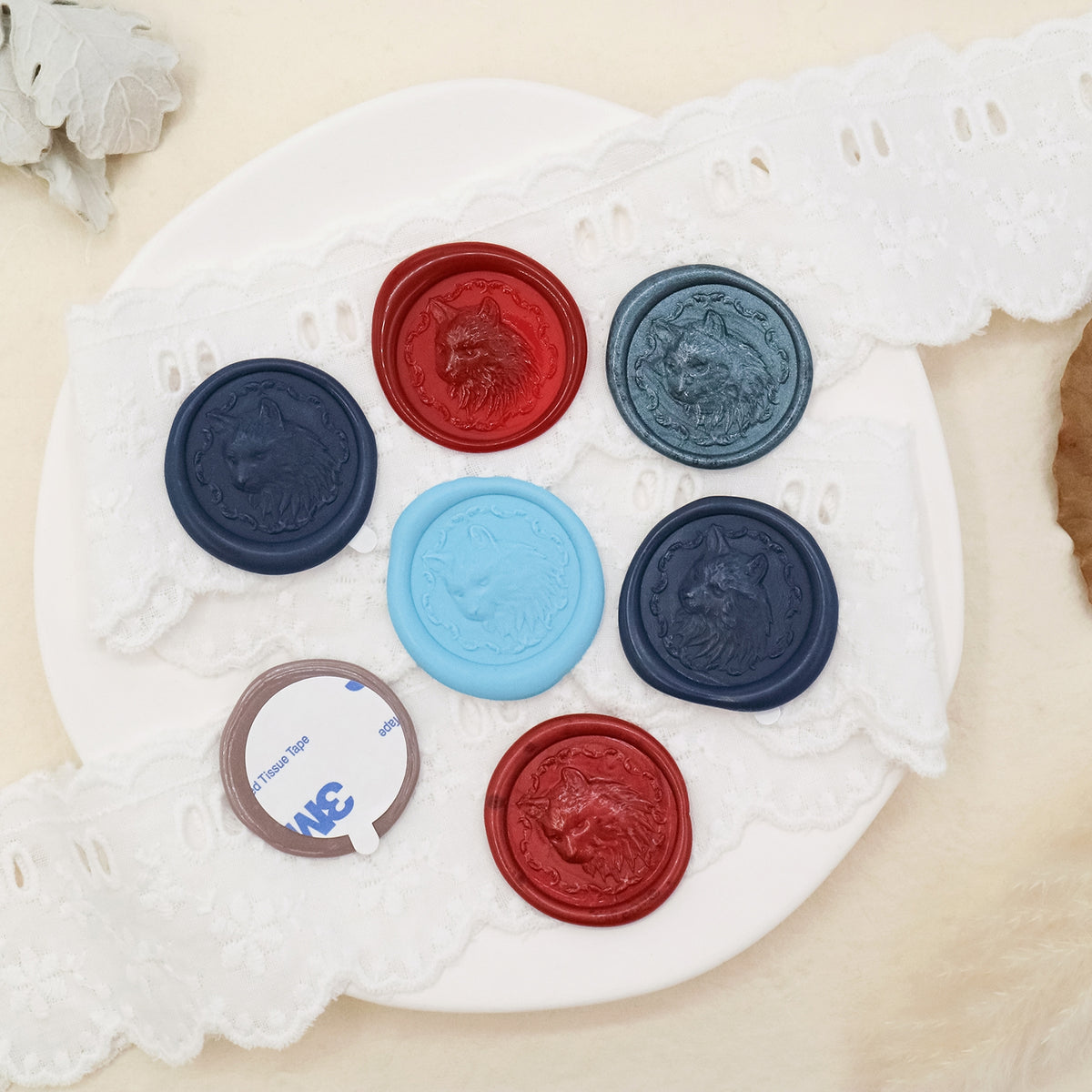 Stamprints 3D Relief Kitty Self-adhesive Wax Seal Stickers 3