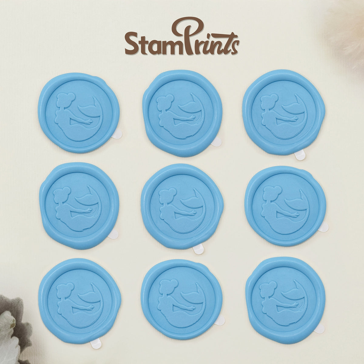 Stamprints 3D Relief Mermaid Self-adhesive Wax Seal Stickers 2