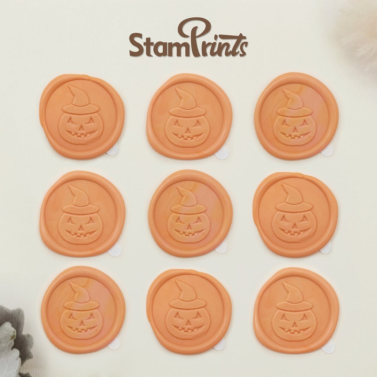 Stamprints 3D Relief Pumpkin Self-adhesive Wax Seal Stickers 2