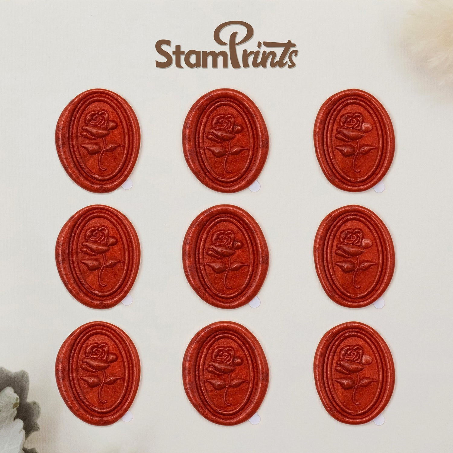 Stamprints 3D Relief Rose Self-adhesive Wax Seal Stickers 2