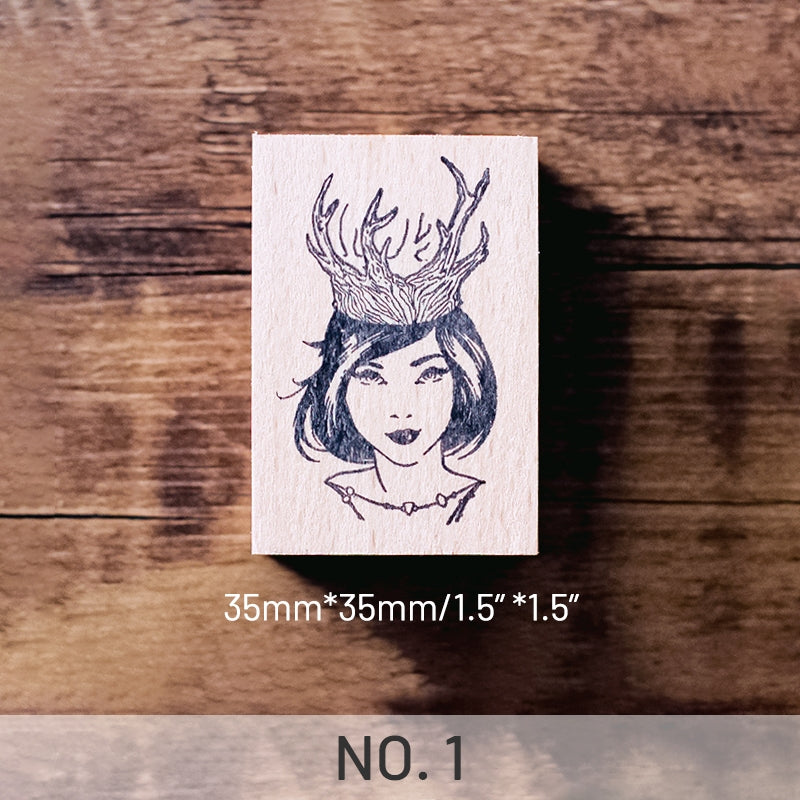 Stamprints Antlers Girl Rubber Stamp 5