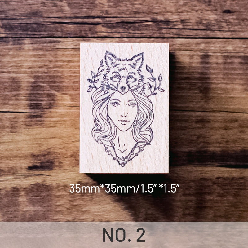 Stamprints Antlers Girl Rubber Stamp 6