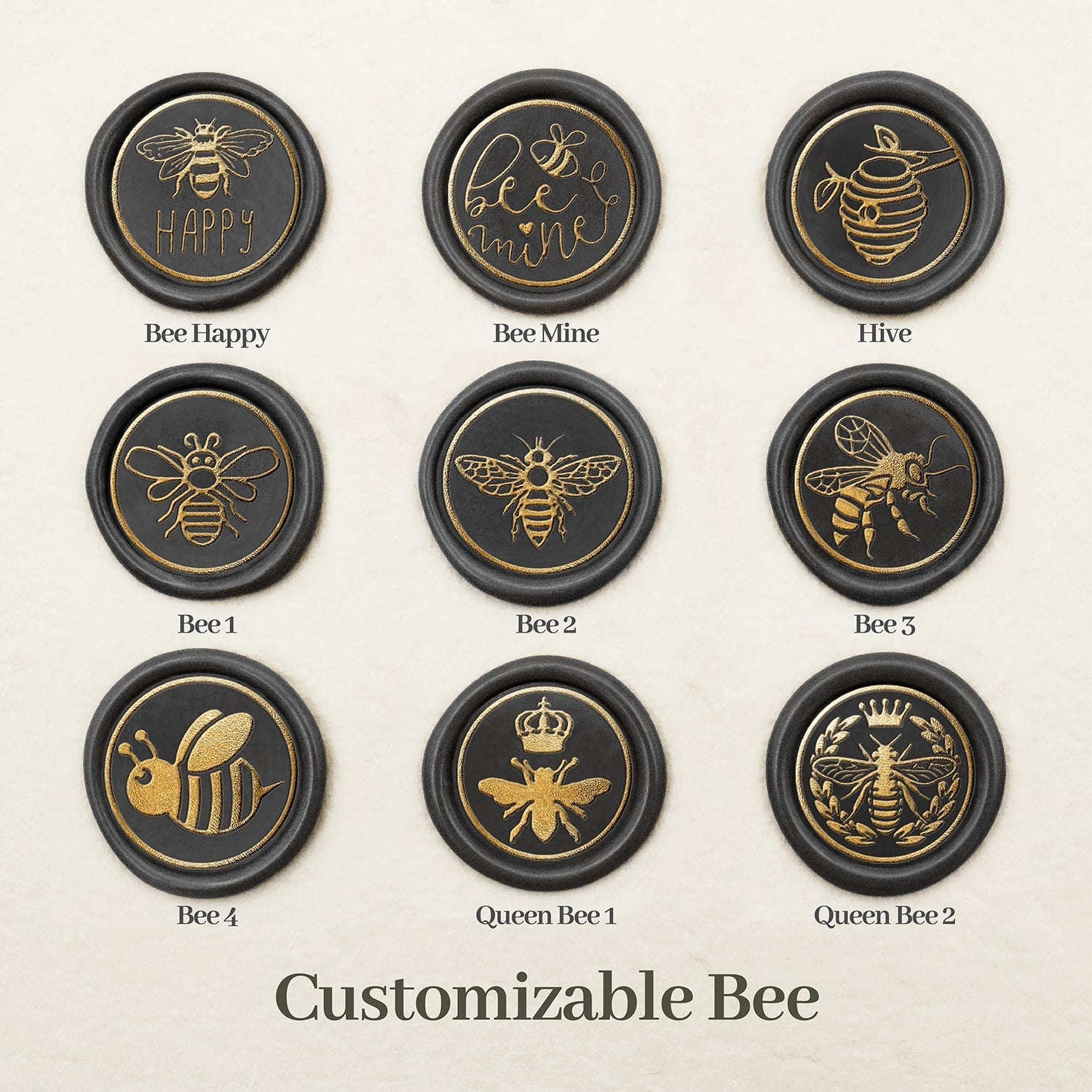 Bee Wax Seal Stamp 3D Embossed Bee Stamp Sealing Kit for Wedding