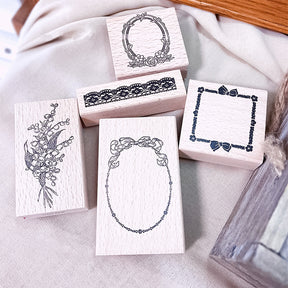 Stamprints Bow and Lace Border Rubber Stamp 1