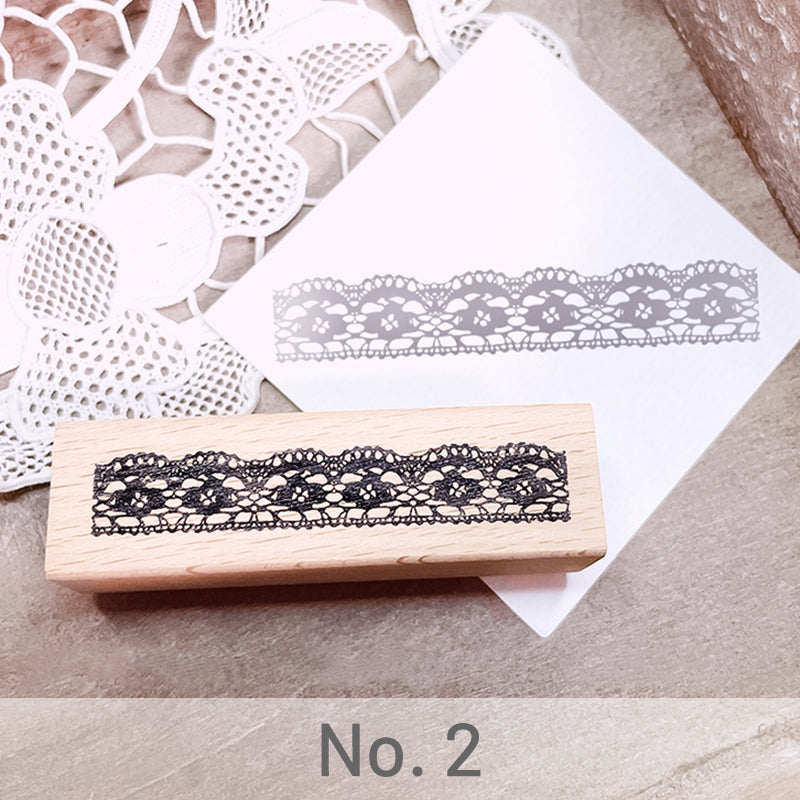 Stamprints Bow and Lace Border Rubber Stamp 4