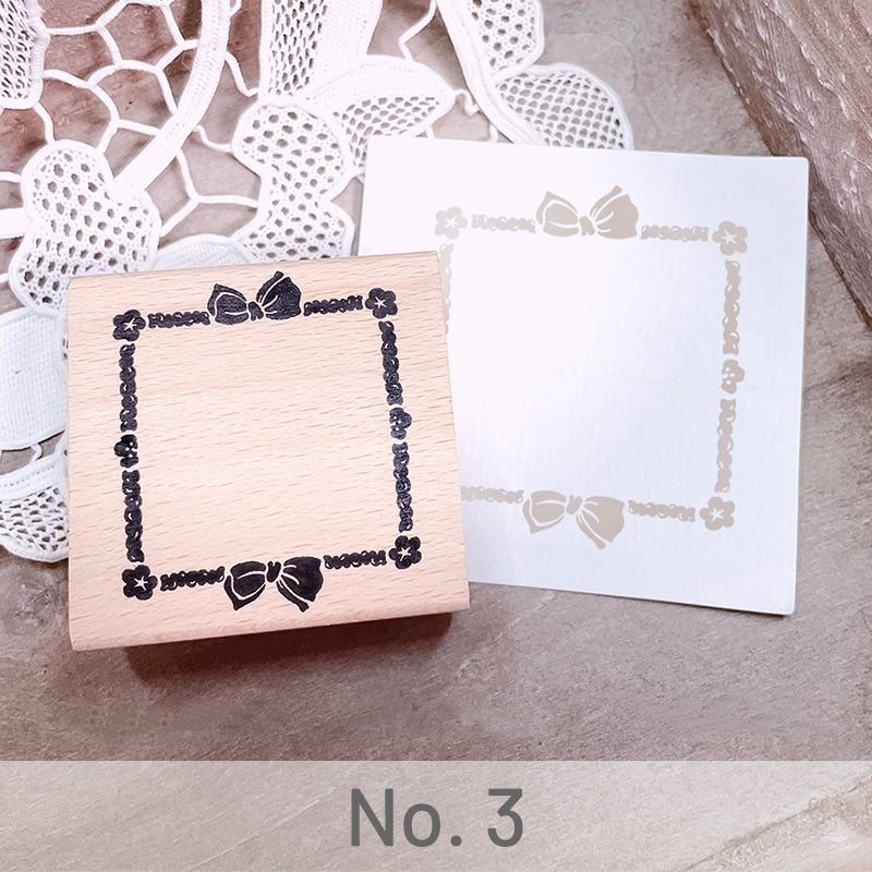 Stamprints Bow and Lace Border Rubber Stamp 5