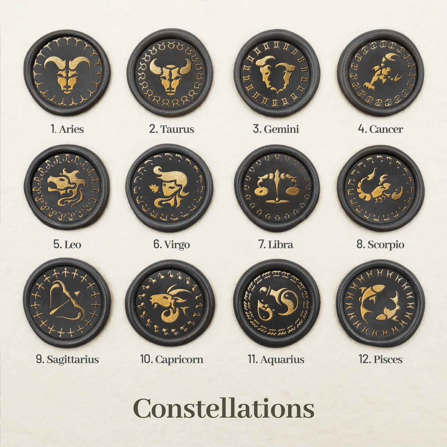All Constellation Zodiac Metal Stamps - Metal stamping